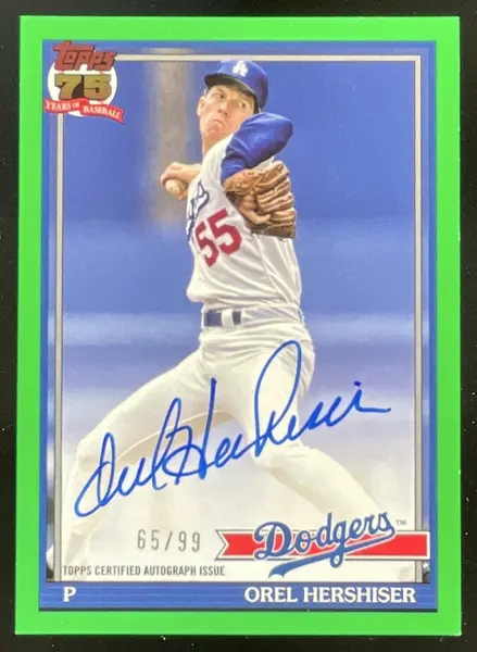 2026 Topps Series 1 1991 Topps Autograph Green #91A-OH Orel Hershiser Auto /99