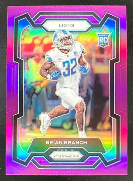2023 Panini Prizm Purple Prizm #328 Brian Branch RC /125