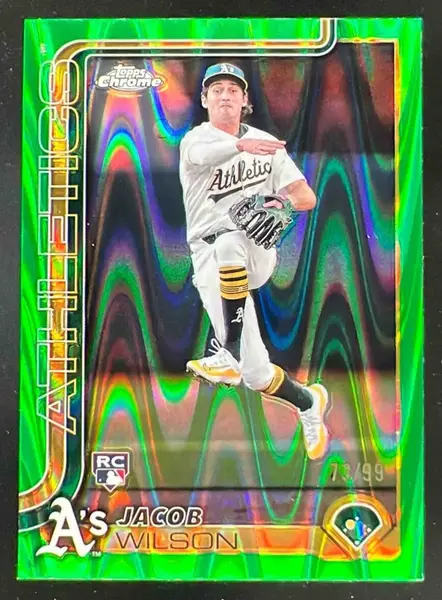 2025 Topps Chrome Green RayWave Refractor #96 Jacob Wilson RC /99