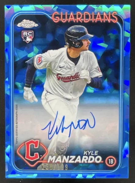 2024 Topps Chrome Update Sapphire Chrome #USA-KM Kyle Manzardo RC Auto /199