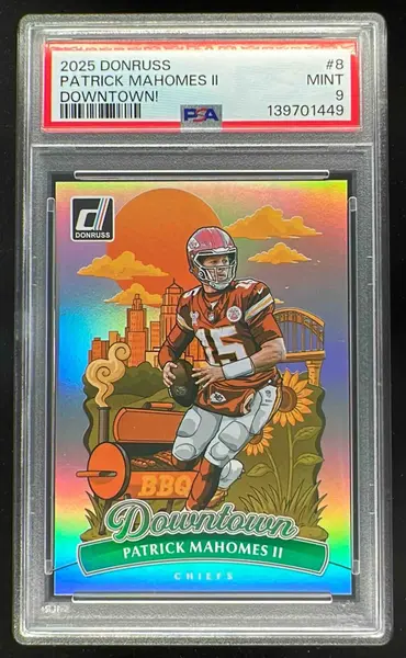 2025 Panini Donruss Downtown! SP #8 Patrick Mahomes PSA 9 on Fanatics  Collect