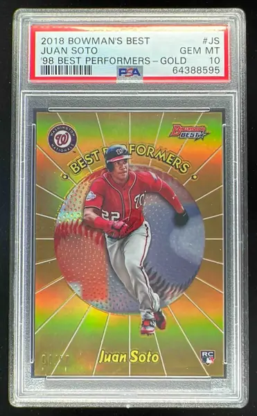 2018 Bowman's Best 1998 Best Performers Gold #98BP-JS Juan Soto RC