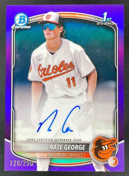 2025 Bowman Chrome Autograph Purple Refractor #CPA-NG Nate George RC Auto /250