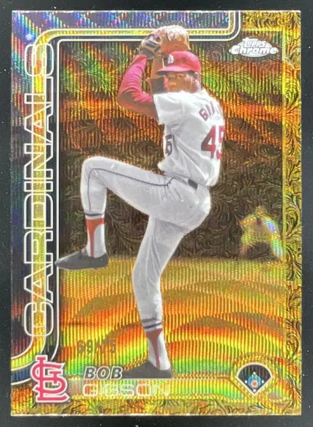 2025 Topps Gilded Collection Chrome Gold Wave Refractor #36 Bob Gibson /75