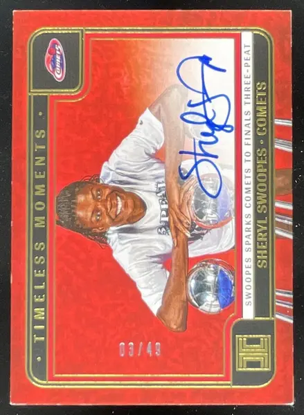 2025 Panini Impeccable WNBA Timeless Moments Gold #12 Sheryl Swoopes Auto /49
