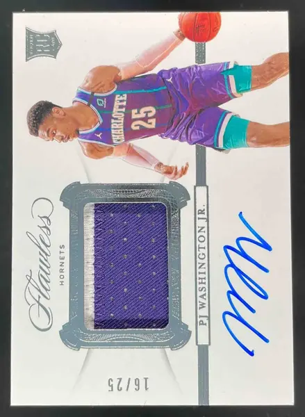 2019-20 Panini Flawless Prime Materials #SP-PJW PJ Washington Jr. RC Auto /25