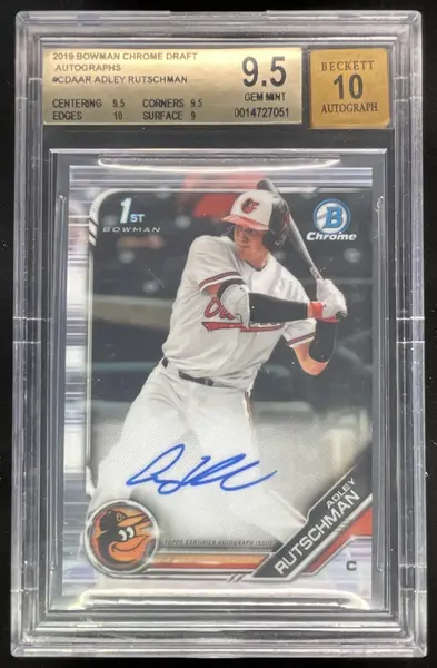 2019 Bowman Draft Chrome Pick Autographs #CDA-AR Adley Rutschman RC Auto BGS 9.5