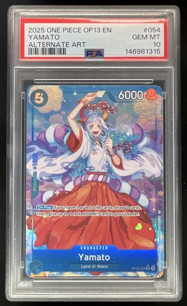 2025 One Piece OP13 EN #054 Yamato Alternate Art PSA 10
