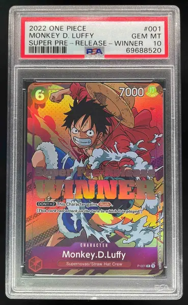 2022 One Piece #001 Monkey D Luffy Super Pre Release Winner PSA 10