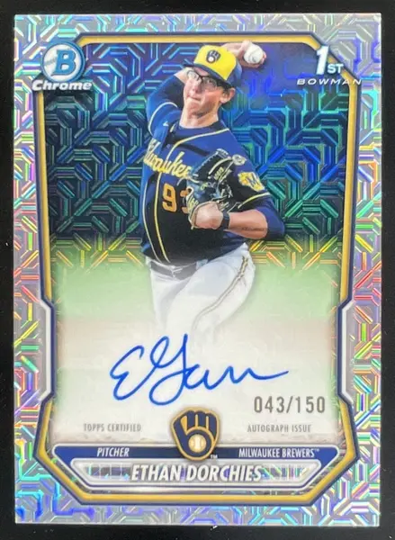 2026 Bowman Chrome Prospect HTA Choice #CPA-EDO Ethan Dorchies RC Auto /150