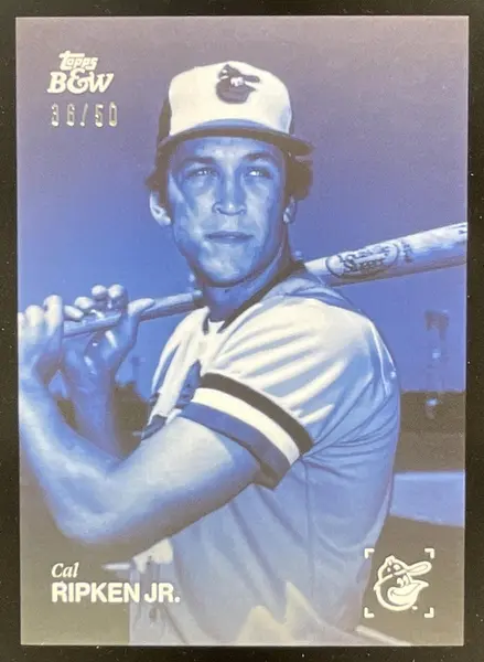 2025 Topps Black and White Vault SP Blue #123 Cal Ripken Jr. SP /50