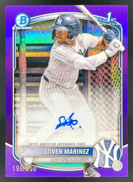 2025 Bowman Chrome Prospect Purple Refractor #CPASMA Stiven Marinez RC Auto /250