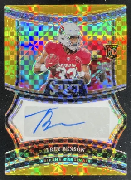 2024 Panini Select Rookie Signatures Gold Prizm #RSP-TBN Trey Benson RC Auto /10