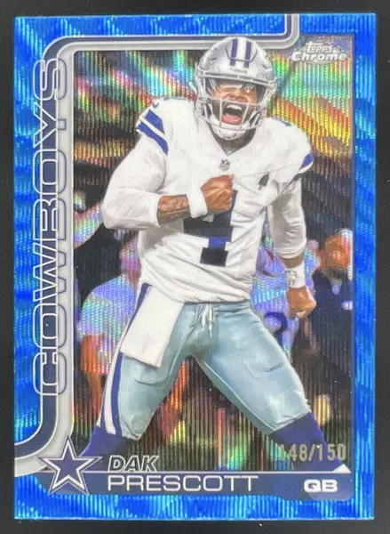 2025 Topps Chrome Blue Wave Refractor #79 Dak Prescott /150