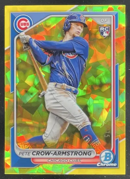 2024 Bowman Chrome Sapphire Yellow #45 Pete Crow-Armstrong RC /75