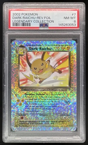 2002 Pokemon Legendary Collection Reverse Holo #7/110 Dark Raichu PSA 8