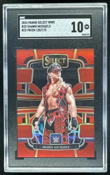 2024 Panini Select WWE Red Prizm #25 Shawn Michaels Concourse /175 SGC 10