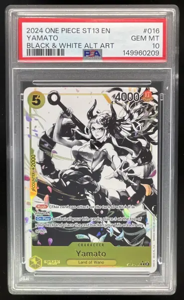 2024 One Piece ST13 EN #016 Yamato Black White Alternate Art PSA 10