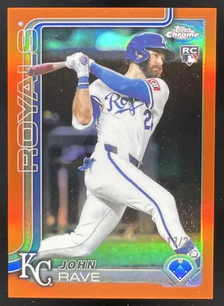 2025 Topps Chrome Update Orange Refractor #USC136 John Rave RC /25