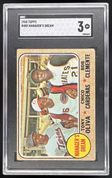 1968 Topps #480 Manager s Dream Tony Oliva Chico Cardenas Bob Clemente C SGC 3