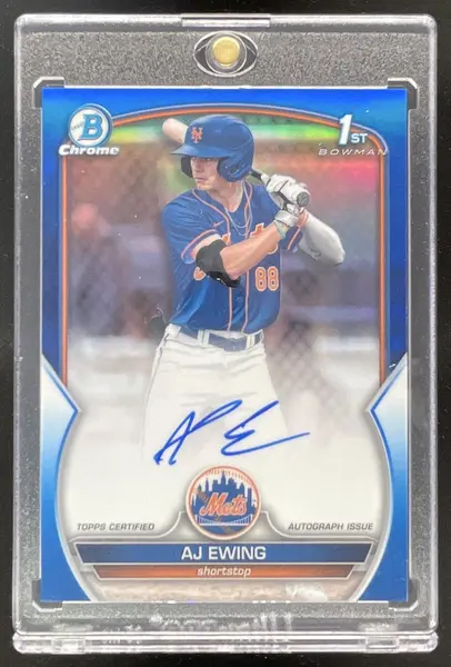 2023 Bowman Draft Chrome Prospect Blue #CDA-AE AJ Ewing RC Auto /150