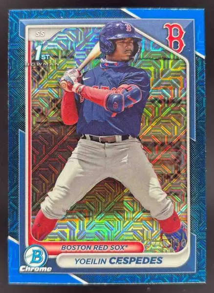 2024 Bowman Mega Box Chrome Mojo Blue Refractor #BCP-139 Yoeilin Cespedes /150