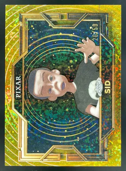 2025 Topps Pixar Gold Gilded Pixar Gold Mini-Diamond Etch Refractor #11 Sid /50