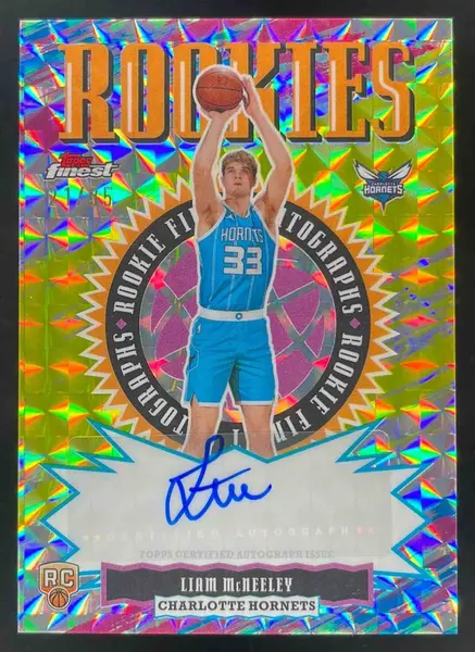 2025 Topps Finest Basketball Yellow Geometric Refractor Liam McNeeley #RFA-LM