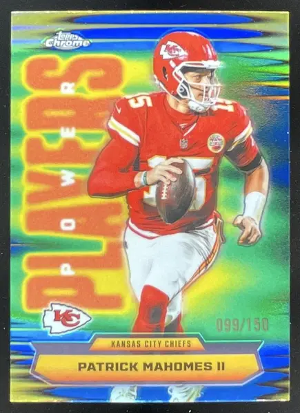 2025 Topps Chrome Power Players Blue Refractor #PP-6 Patrick Mahomes II /150