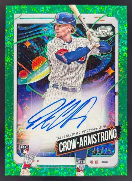 2024 Topps Cosmic Chrome Cosmic Green Space Dust Pete Crow-Armstrong RC Auto /75