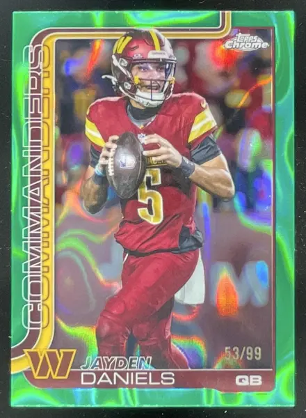 2025 Topps Chrome Green Lava Refractor #295 Jayden Daniels /99