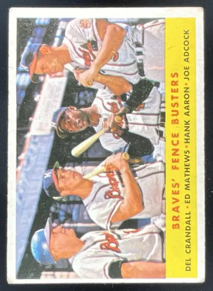 1958 Topps #351 Del Crandall Ed Mathews Hank Aaron Joe Adcock C