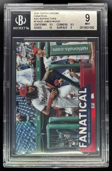 2025 Topps Chrome Fanatical Red Refractor #FAN-20 James Wood /5 BGS 9