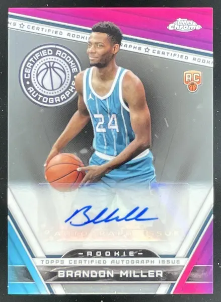 2023-24 Topps Chrome Certified Rookie Autographs #CRA-BM Brandon Miller RC Auto