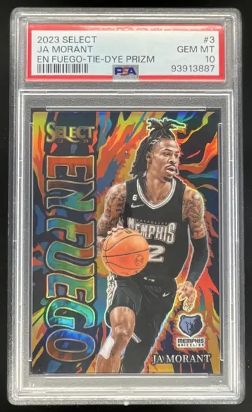 2023-24 Panini Select En Fuego Tie Dye Prizms #3 Ja Morant /25 PSA 10