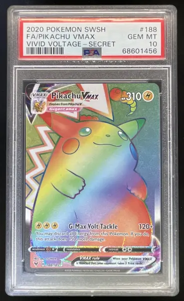 2020 Pokemon Sword & Shield Vivid Voltage #188/185 Pikachu VMAX PSA 10