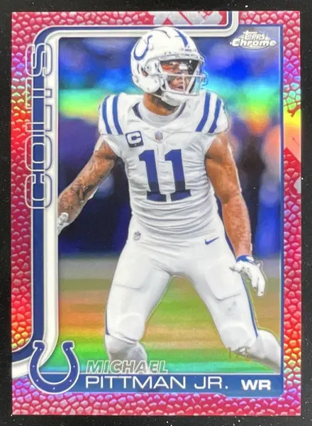 2025 Topps Chrome Football Leather Red Refractor #126 Michael Pittman Jr./5