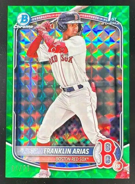 2025 Bowman Chrome Green Geometric Refractor #BCP-67 Franklin Arias RC /99