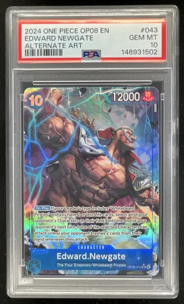 2024 One Piece OP08 EN #043 Edward Newgate Alternate Art PSA 10