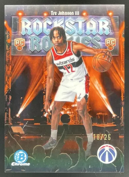 2025-26 Bowman Chrome Rockstar Rookies Orange #RR-6 Tre Johnson III RC /25