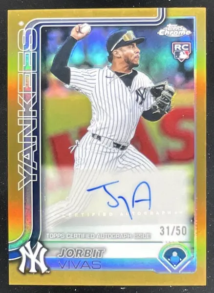2025 Topps Chrome Update Gold #AC-JV Jorbit Vivas RC Auto /50
