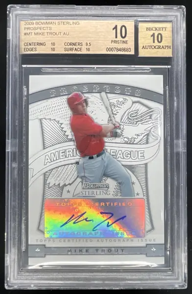 2009 Bowman Sterling Prospects #BSP-MT Mike Trout Autograph Auto BGS 10