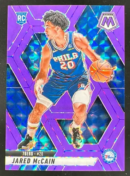 2024-25 Panini Mosaic Purple Fluorescent Mosaic #228 Jared McCain