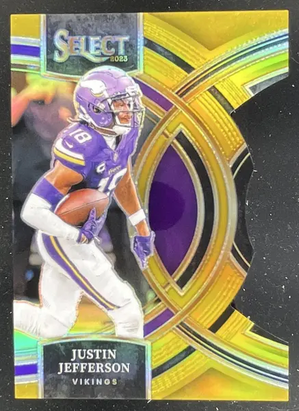 2023 Panini Select Gold Prizms Die Cut #175 Justin Jefferson Premier Level /10