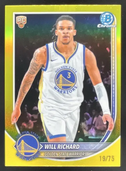 2025-26 Bowman Chrome Yellow Refractor #BCV-52 Will Richard RC /75