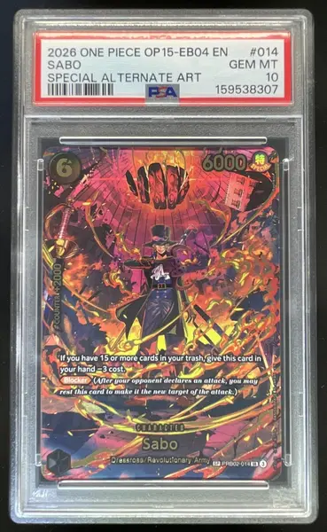 2026 One Piece OP15 EB04 EN #014 Sabo Special Alternate Art PSA 10
