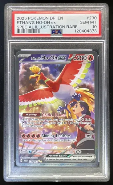 2025 Pokemon Destined Rivals #230/182 Ethan's Ho-Oh ex PSA 10
