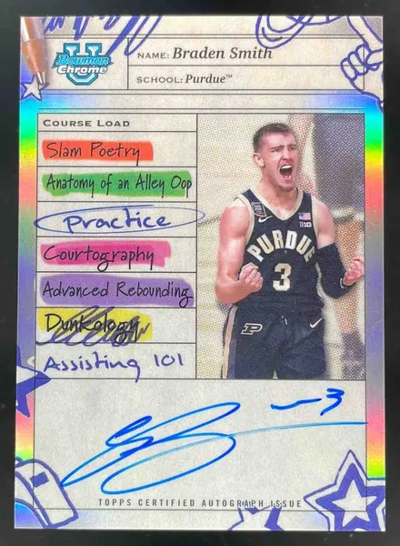 2024 Bowman Chrome University Basketball Braden Smith #CLA-BS PSA 9