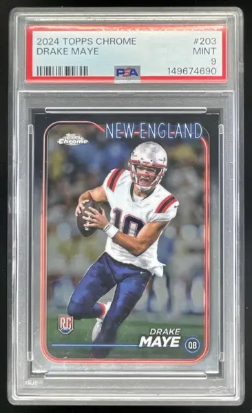 2024 Topps Chrome #203 Drake Maye RC PSA 9