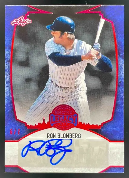 2024 Leaf A Bronx Legacy Spectrum Red HoloFoil #BA-RB1 Ron Blomberg Auto /7